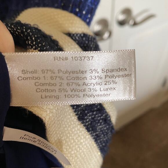 Boston Proper Dress Sleeveless Tweed & Striped Lined Classic Women's Size 8 NWOT - Picture 9 of 11